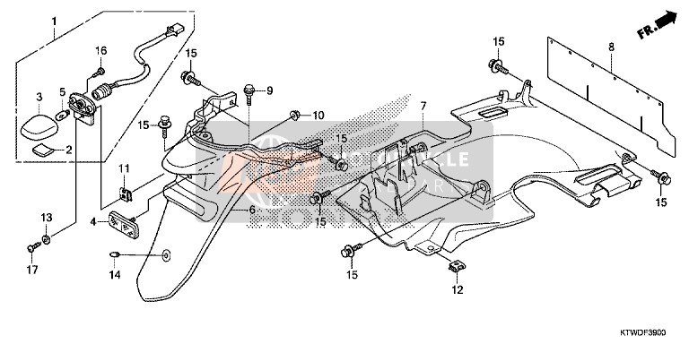 Honda SH300 2014 Hinterer Kotflügel für ein 2014 Honda SH300